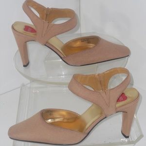 STACY BEIGE CROSSFOOT-SLINGBACK TAUPE SHOES 8.5